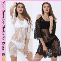 Mulheres mais tamanho Verão Beach Sexy Lace Beach Dress (50094)